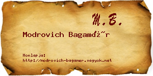 Modrovich Bagamér névjegykártya